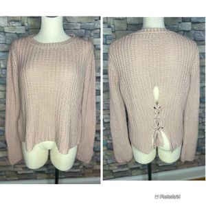 Anthropologie Moon & Madison 100% acrylic light pink knit sweater